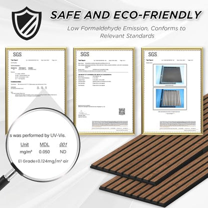 SMARTSTANDARD 4 Pack 105.9" x 12.6" Wood Slat Wall Panels, Classic Brown - color: Classic Brown, size: 106" x 50.4"