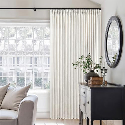 Natural Pinch Pleated Linen Semi Sheer Curtains 78 Inches Long 2 Panels - color: Natural, size: 40"W x 78"L (Pack of 2)