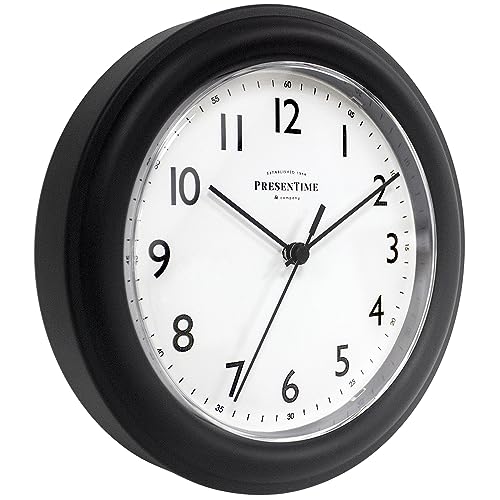 Presentime 8.5" Modern Farmhouse Essential Wall Clock - color: Black