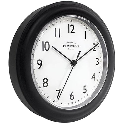 Presentime 8.5" Modern Farmhouse Essential Wall Clock - color: Black