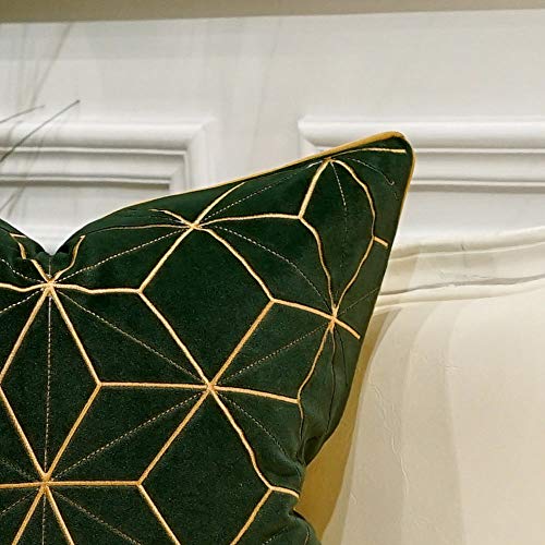 Avigers Throw Pillow Cover 18 x 18 Inch, Green Gold, Velvet, Hidden Zipper - color: Green,gold, size: 18" x 18" (Pack of 1)