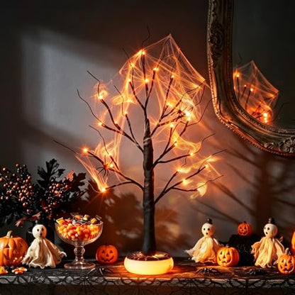 PEIDUO Halloween Tree with Light-up Base Rechargeable Halloween Decoration - color: Dark