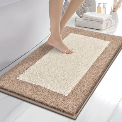 anllugs Bathroom Rugs, 24" x 36" Soft Bath Rugs, Beige & Grayish Brown - color: Beige & Grayish Brown, size: 24" X 36"
