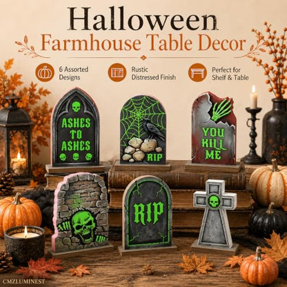 Halloween Tombstone Decor, Halloween Table Decorations Indoor for Home - style: RIP