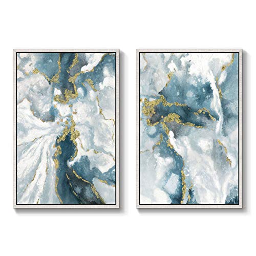 Abstract Wall Art Canvas Framed: Abstract Artwork Picture Painting for Living Room Office (24''W x 36''H x 2 PCS, Multiple Sizes) - size: 24"x36"x2 Panels (Framed)