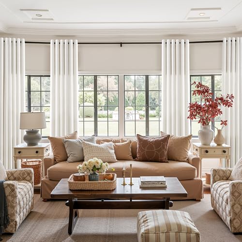 Jowels Natural Linen Grommet Curtains 36 Inch Long for Small Windows Cafe - color: Natural, size: 40"W x 36"L (Pack of 2)