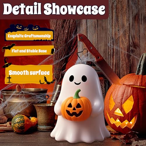 White Decorative Halloween Ghost Figurine (Yellow Pumpkin Ghost) - color: Yellow Pumpkin Ghost
