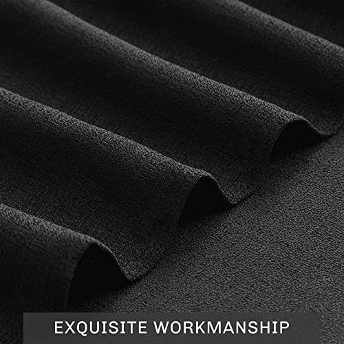 Melodieux Black Semi Sheer Curtain Valance for Kitchen Cafe Small Windows Linen Look Rod Pocket, 52 by 18 Inch, 1 Panel - color: Black, size: 52"W x 18"L (Pack of 1)