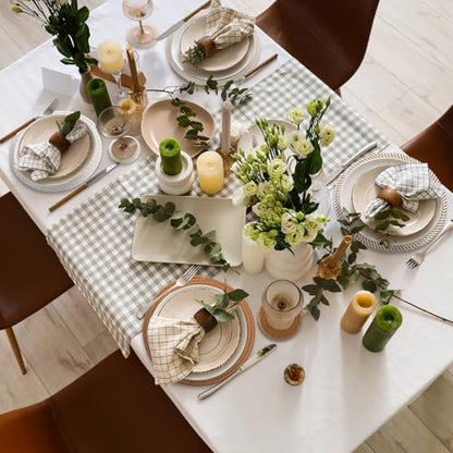 8 Pcs Boho Round Woven Placemats Set of 4/6/8,Trivets for Dishes, Heat Resistant Hot Pads,11.8" Woven Cotton Rope Round Placemats with Basket, 4.3" Drink Coasters with Holder (Mix Brown)