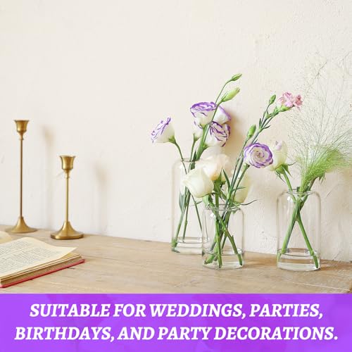 Bud Vases in Bulk Set of 12, Glass Small Vases for Flowers, Modern Cylinder Flower Vases for Wedding Centerpiece, Living Room Decorative, Home Decor - size: 12