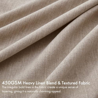 MIULEE Pinch Pleated Blackout Linen Curtains Burlywood Birch 2 Panels 50x84 - color: Burlywood Birch, size: 50"W x 84"L (Pack of 2)