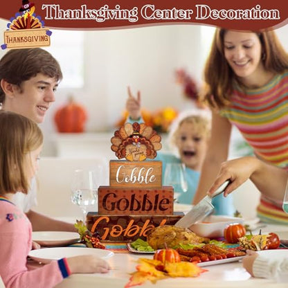 4 Pcs Thanksgiving Decor for Home Turkey Cute Wooden Sign with Sayings - style: Turkey