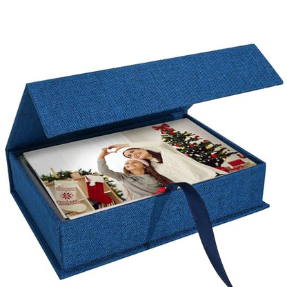 Photo Storage Box 5x7, Keepsake Box - Blue - color: Navy Blue, size: 5"x7"