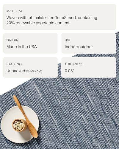 Chilewich Bamboo Placemats Set of 4, Woven Rectangle Placemats - color: Rain, size: 14"x19"