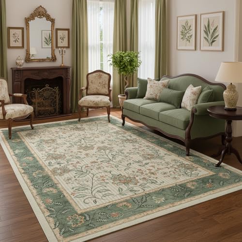 GarveeHome 5x7 Christmas Area Rug Sage Green Washable Rugs for Living Room - color: Sage Green, size: 5' x 7' (Rectangular)
