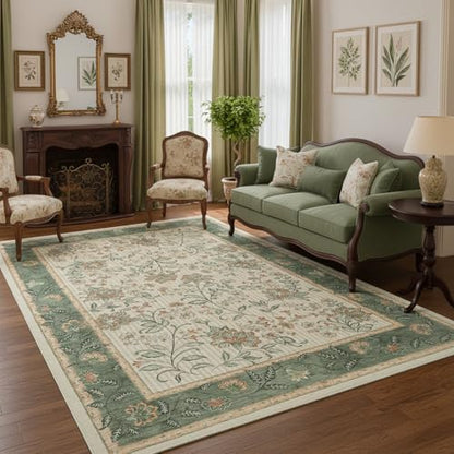 GarveeHome 5x7 Christmas Area Rug Sage Green Washable Rugs for Living Room - color: Sage Green, size: 5' x 7' (Rectangular)