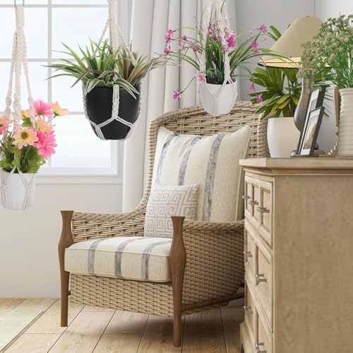 2 Pack Handmade Macrame Plant Hangers, Hanging Planters Baskets