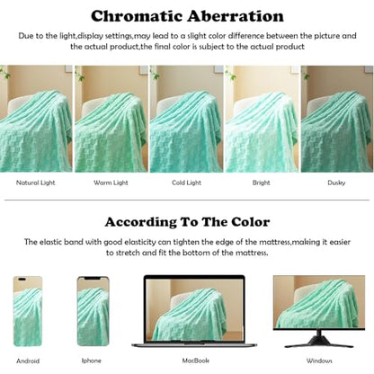 NEWCOSPLAY 3D Checkered Flannel Throw Blanket, Aqua Checkered, 50"x70" - color: Aqua Checkered, size: Throw(50"x70")
