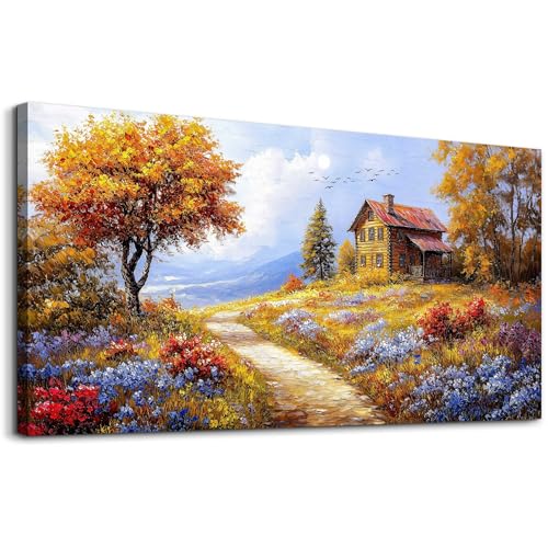 ZUITINGHUA Large Wall Decor For Living Room Canvas Wall Art For Office Modern Wall Decorations For Bedroom Yellow Tree Landscape Painting Farmhouse Pictures Artwork Room Home Decor 24x48 In - color: Yellow Tree 1, size: 48"L x 24"W