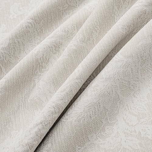 FMFUNCTEX Beige Floral Jacquard Blackout Curtains, 52X63 Inches, 2 Panels - color: Beige, size: 52"W x 63"L (Pack of 2)