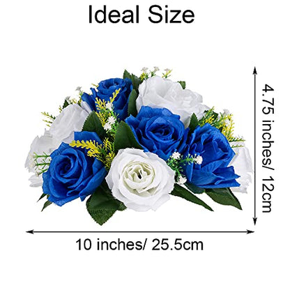 Flower Centerpieces Wedding Tables: Royal Blue & White, 2 Packs - color: Royal Blue White