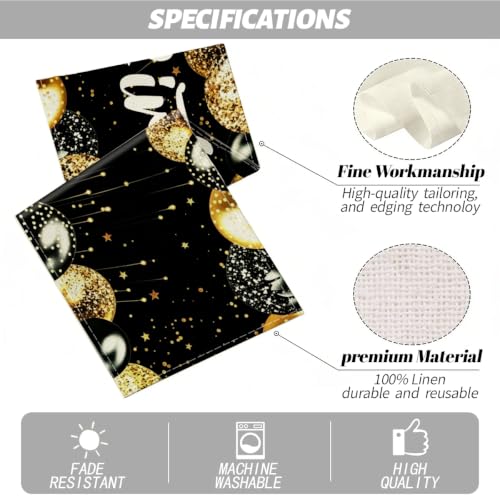 Happy Birthday Table Runner, Black and Gold, Table Runners 72 Inches Long - color: Black Gold Birthday