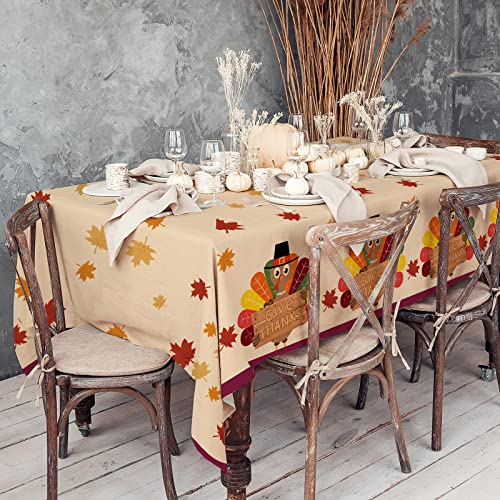 Turkey Thanksgiving decorations, Disposable Tablecloth, Plastic Table Cover for Autumn Party Decorations and Thanksgiving Party Decorations, 3 Pack, 54”x108” - style: Thanksgiving Turkey