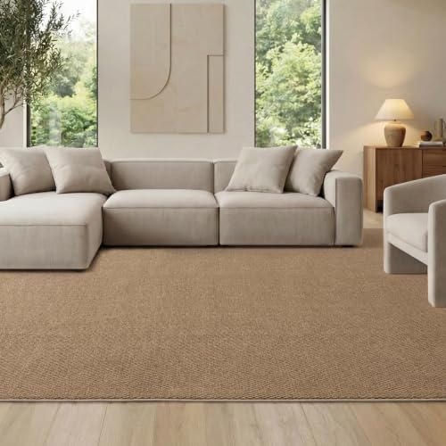 Bedsure 8x10 Faux Wool Area Rug for Living Room, Machine Washable, Brown - color: 08 - Brown, size: 8' x 10' (Rectangular)