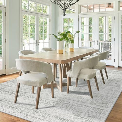 9x12 Washable Area Rug for Living Room Bedroom: Non-Slip Modern White Gray - color: White Gray, size: 9' x 12' (Rectangular)