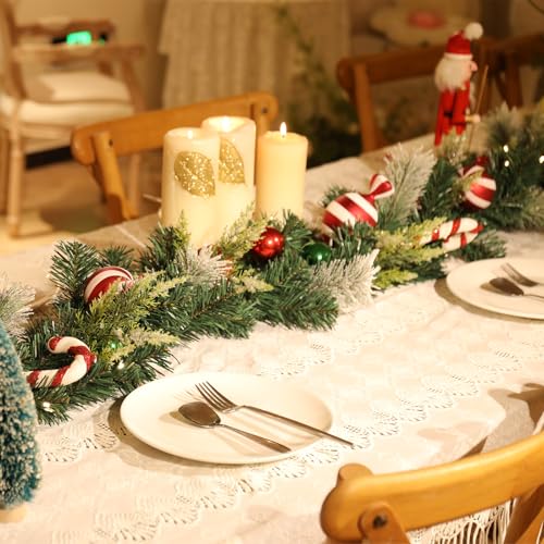 DREAM GARDEN 6 FT Lighted Christmas Garland for Front Door