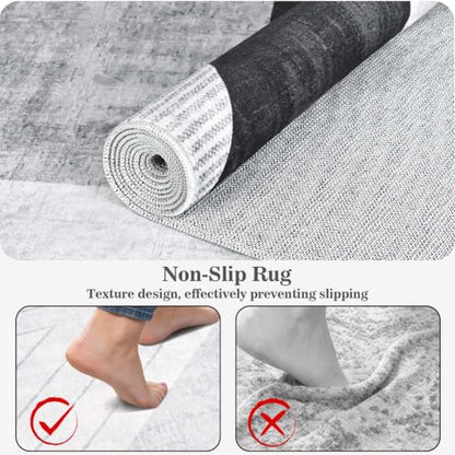 Yinhua Geometric 6x9 Area Rugs Modern Rugs for Living Room Washable, Grey - color: Grey, size: 6' x 9' (Rectangular)