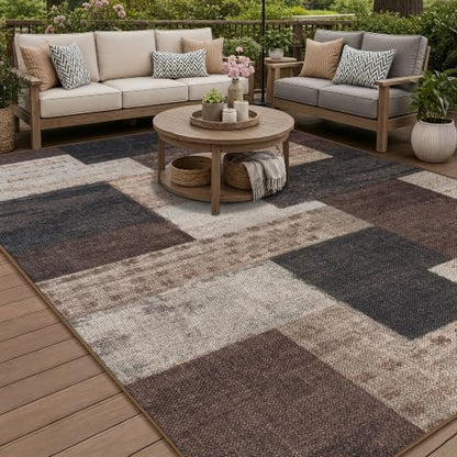 Modern Geometric Easy Jute Kitchen Runner, Brown 2x6 Runner Rug for Hallway - color: Brown, size: 2x6ft