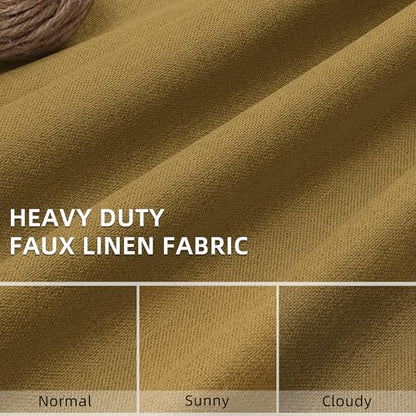ChrisDowa Golden Brown Blackout Curtains 45 Inch Long 2 Panels for Bedroom - color: Gold Brown, size: 52"W x 45"L (Pack of 2)