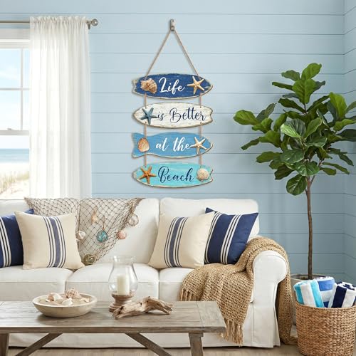 Wall Art Decor, Wooden, for Kitchen Dining Room, Beach Coastal - style: Coastal