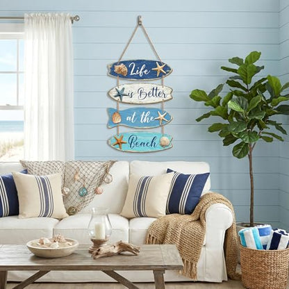 Wall Art Decor, Wooden, for Kitchen Dining Room, Beach Coastal - style: Coastal