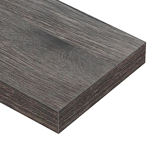 QEEIG Long Floating Shelves for Wall (Grey, Set of 2, 35.4") - color: D. Grey, size: 35.4"