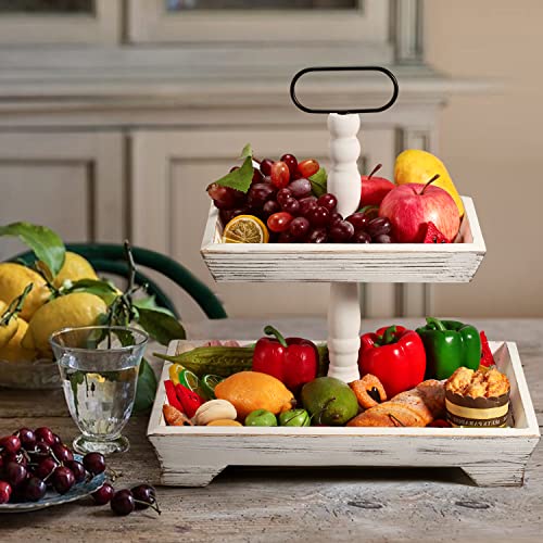Tiered Tray Stand Farmhouse 2 Tiered