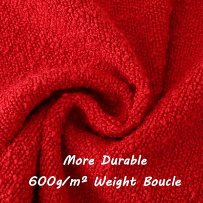 FUTEI Pack of 2 Boucle Textured Throw Pillow Covers 18x18 Inch, Red - color: Red, size: 18" x 18" (Pack of 2)