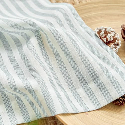 jinchan Linen Boxter Stripe Valances for Window 16 inch,Aqua Blue,1 Panel - color: Boxter Stripe | Aqua Blue on Linen, size: 50"W x 16"L (Pack of 1)