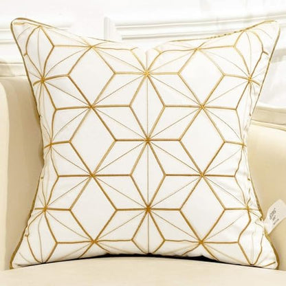 Avigers Throw Pillow Cover 18 x 18 Inch, White Gold, Velvet, Hidden Zipper - color: White, Gold, size: 18" x 18" (Pack of 1)