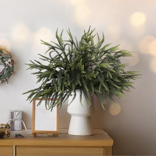 12Pcs Christmas Norfolk Pine Stems, 24'' Real Touch Branches Greenery Picks - color: Green