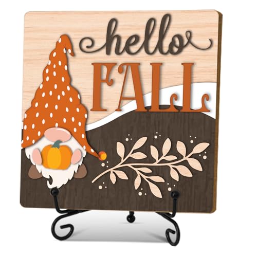 Hello Fall Sign Decor, Fall Decorations for Home, Fall Desk Decor - color: Table Decor