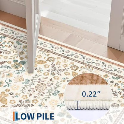 GarveeHome 6x9 Area Rugs for Living Room Machine Washable Beige - color: Beige, size: 6' x 9' (Rectangular)