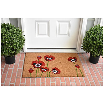 Calloway Mills Red Poppies Doormat - size: 1'5" x 2'5" (Rectangular)