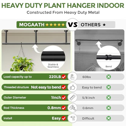 Window Plant Hanger Indoor, 64 Inch Heavy Duty Plant Hanging Rod - size: 64 Inch