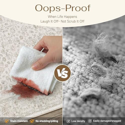 PureCozy 2x5 Beige White Runner Rug Washable Hallway Non Slip Kitchen - color: Beige-white, size: 2' x 5' (Rectangular)