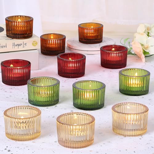 24 Pack Tealight Candle Holders, Multicolor Votive Tea Light Candle Holder - color: Multicolor, size: 1.3" x 2"