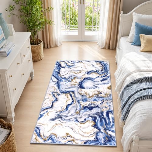 Yamaziot 3x5 Washable Modern Abstract Area Rug Non-Slip Entryway Rug - color: Blue, size: 3x5ft