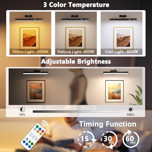 Motion Sensor Battery Operated Picture Light,Wireless Picture Light - color: Motion Sensor Black
