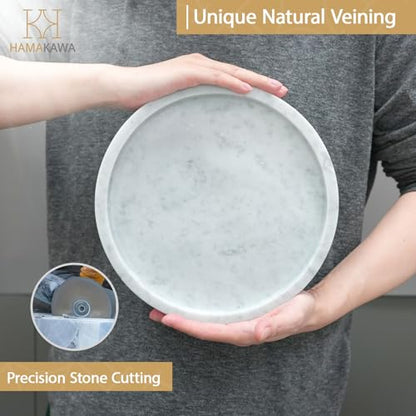 Italian Natural Marble Bathroom Vanity Tray - color: Carrara White